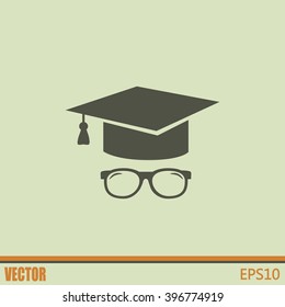 Graduation cap vector icon 