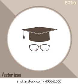 Graduation cap vector icon 