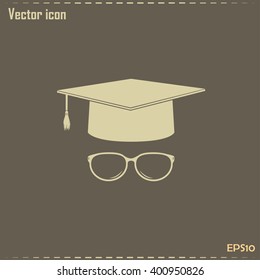 Graduation cap vector icon 