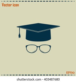 Graduation cap vector icon 
