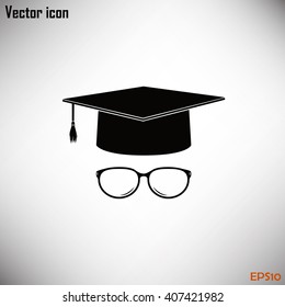 Graduation cap vector icon 