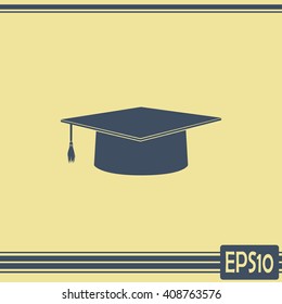 Graduation cap vector icon