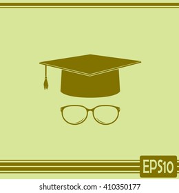 Graduation cap vector icon 