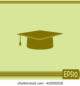 Graduation cap vector icon