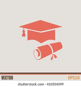 Graduation cap vector icon
