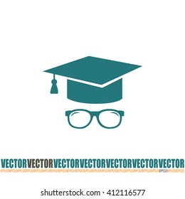 Graduation cap vector icon 