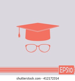 Graduation cap vector icon 