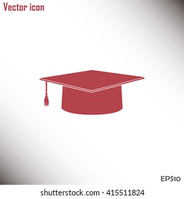 Graduation cap vector icon