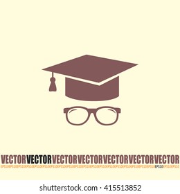 Graduation cap vector icon 