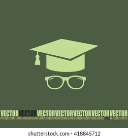 Graduation cap vector icon 
