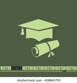 Graduation cap vector icon