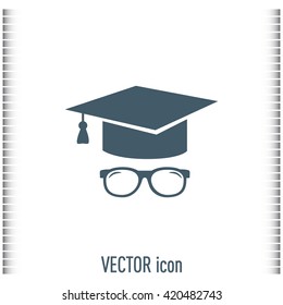 Graduation cap vector icon 