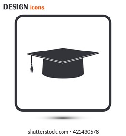 Graduation cap vector icon