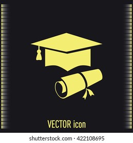 Graduation cap vector icon