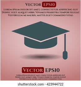 Graduation cap vector icon
