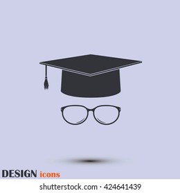 Graduation cap vector icon 