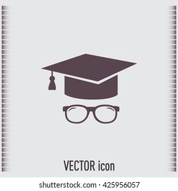 Graduation cap vector icon 