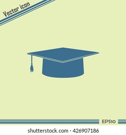 Graduation cap vector icon