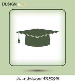 Graduation cap vector icon