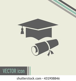 Graduation cap vector icon