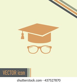 Graduation cap vector icon 