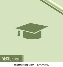 Graduation cap vector icon