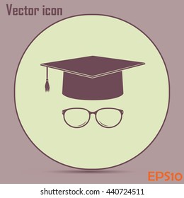 Graduation cap vector icon 