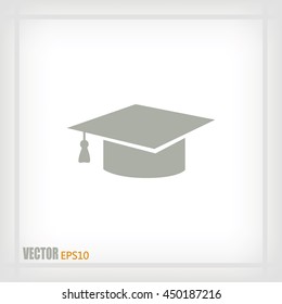 Graduation cap vector icon