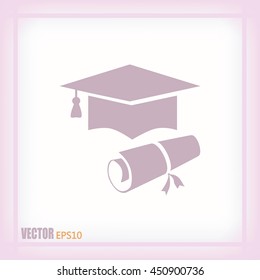 Graduation cap vector icon