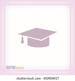 Graduation cap vector icon