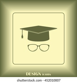 Graduation cap vector icon 