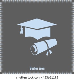 Graduation cap vector icon