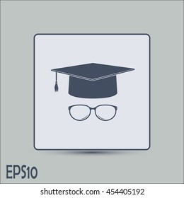 Graduation cap vector icon 