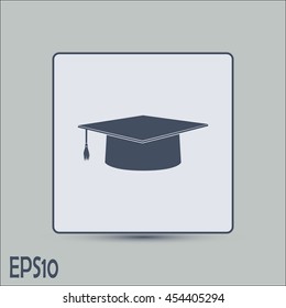 Graduation cap vector icon