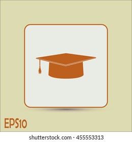 Graduation cap vector icon