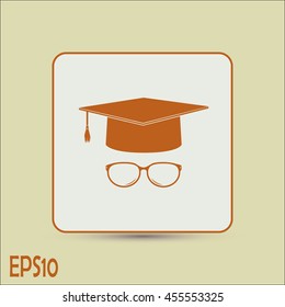 Graduation cap vector icon 