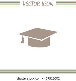Graduation cap vector icon