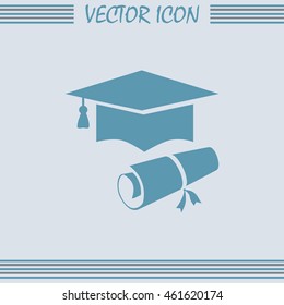 Graduation cap vector icon