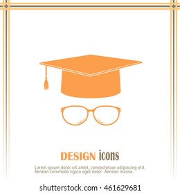 Graduation cap vector icon 