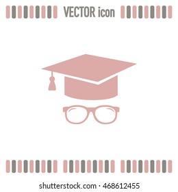 Graduation cap vector icon 