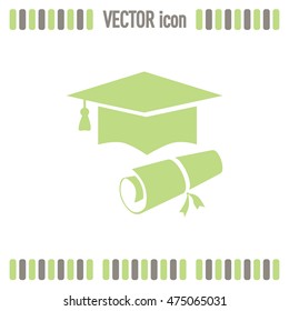 Graduation cap vector icon
