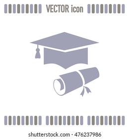 Graduation cap vector icon
