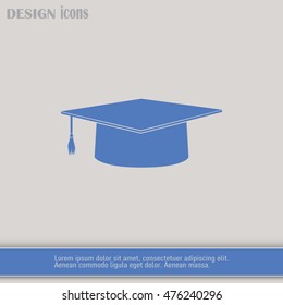 Graduation cap vector icon