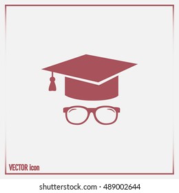 Graduation cap vector icon 