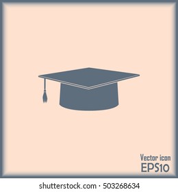 Graduation cap vector icon