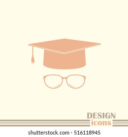 Graduation cap vector icon 