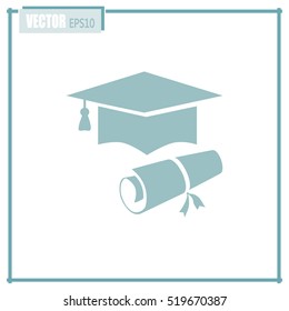 Graduation cap vector icon