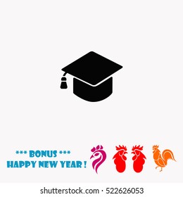 Graduation cap vector icon