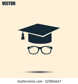 Graduation cap vector icon 