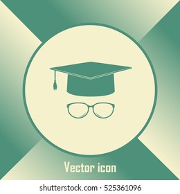 Graduation cap vector icon 